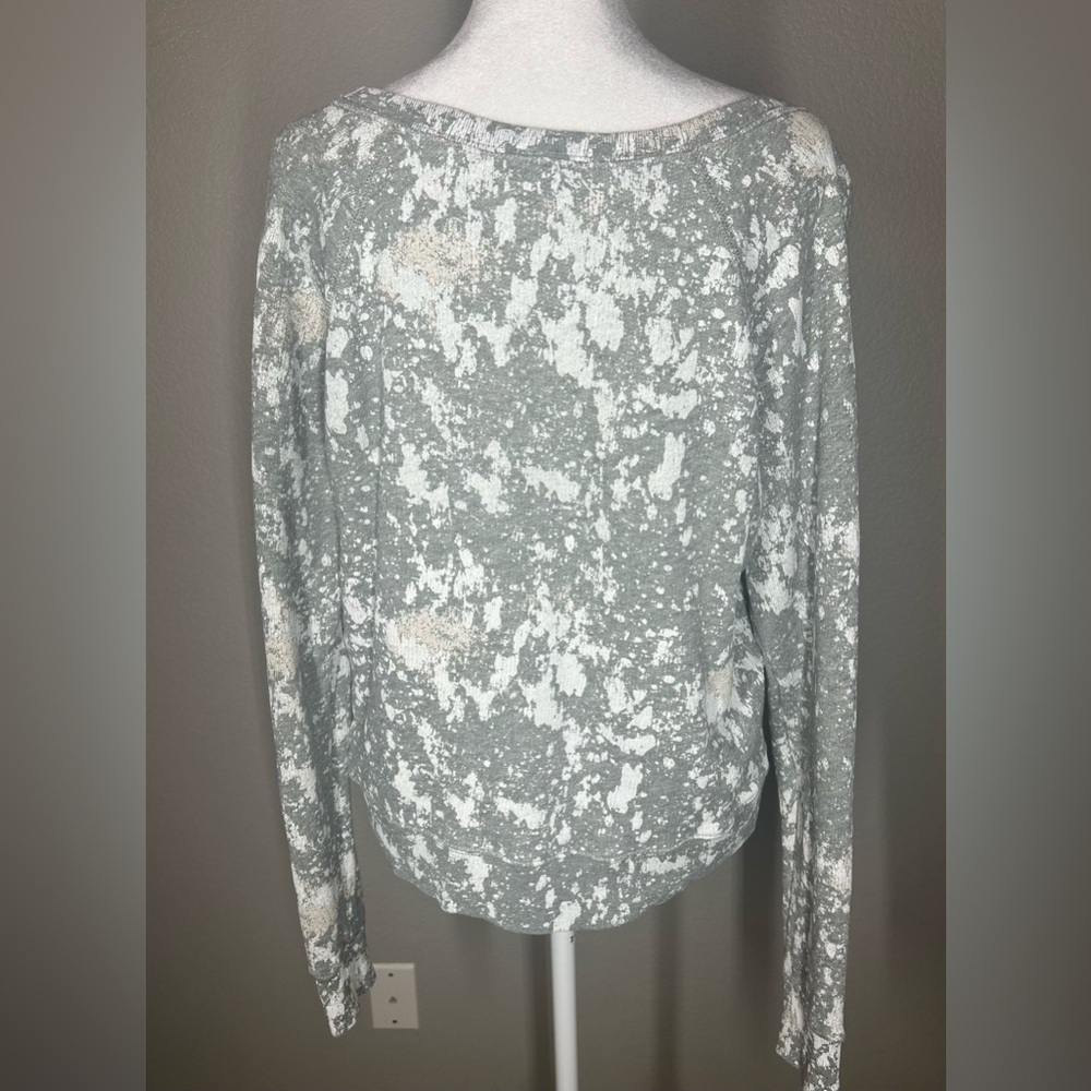 Womens J. Crew Gray White Paint Splatter Pullover Sweater Sweatshirt Sz M 80’s - Picture 5 of 8